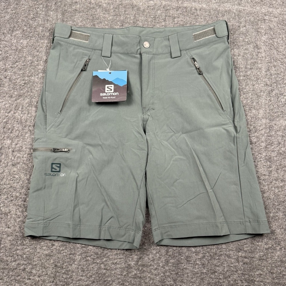 Salomon Shorts Mens 32 Green Wayfarer Hiking Climbing Trail Outdoors UPF NEW